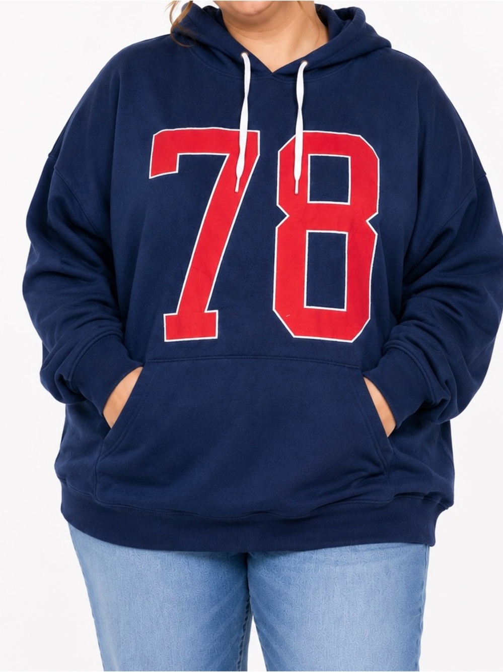 Grayson Threads Navy Hoodie with Red '78' Graphic